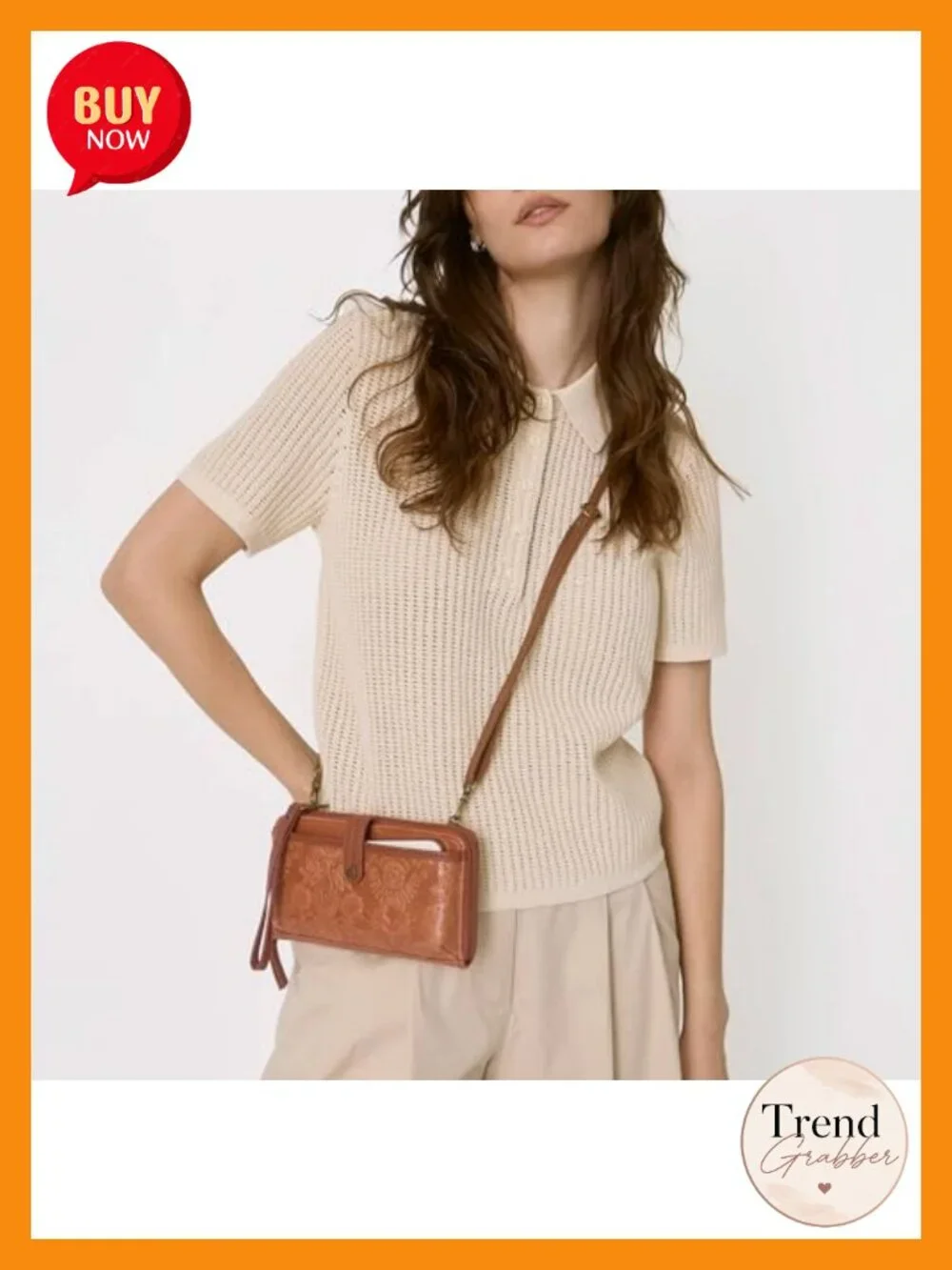 Leather Smartphone Crossbody Purse - Convertible Wristlet Wallet with Card Slots
